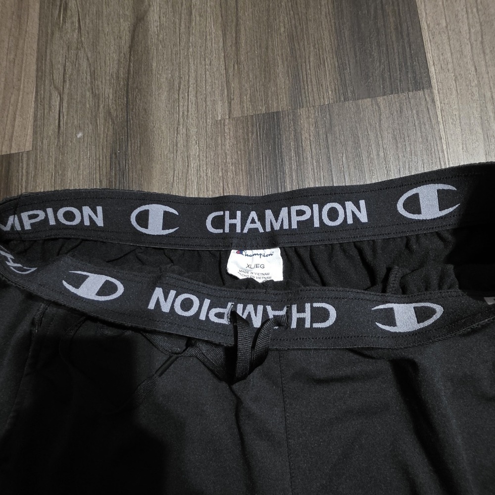 Champion Men's Track Pants Size XL Black Ankle Zip Pockets Drawstring Athletic - Picture 4 of 9
